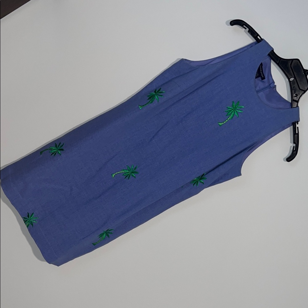 Boston Proper Light Blue Linen Blend Dress